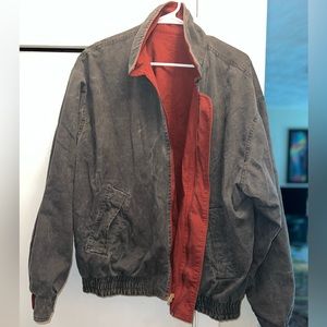 Worn in 80’s style Grey and Red Bomber Style Jacket